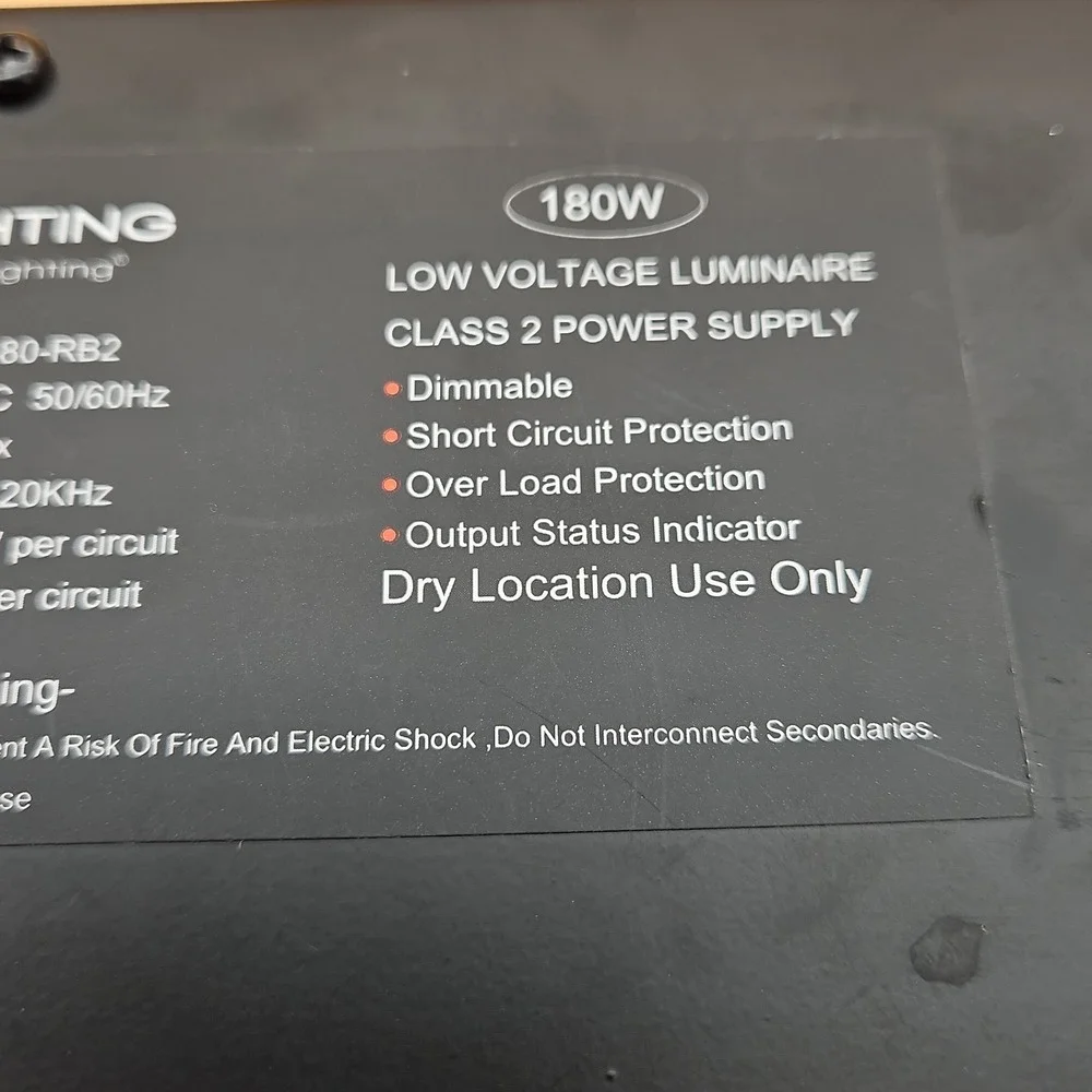 WAC Lighting EN-12180-RB2 120VAC 50/60Hz 12V AC 180w